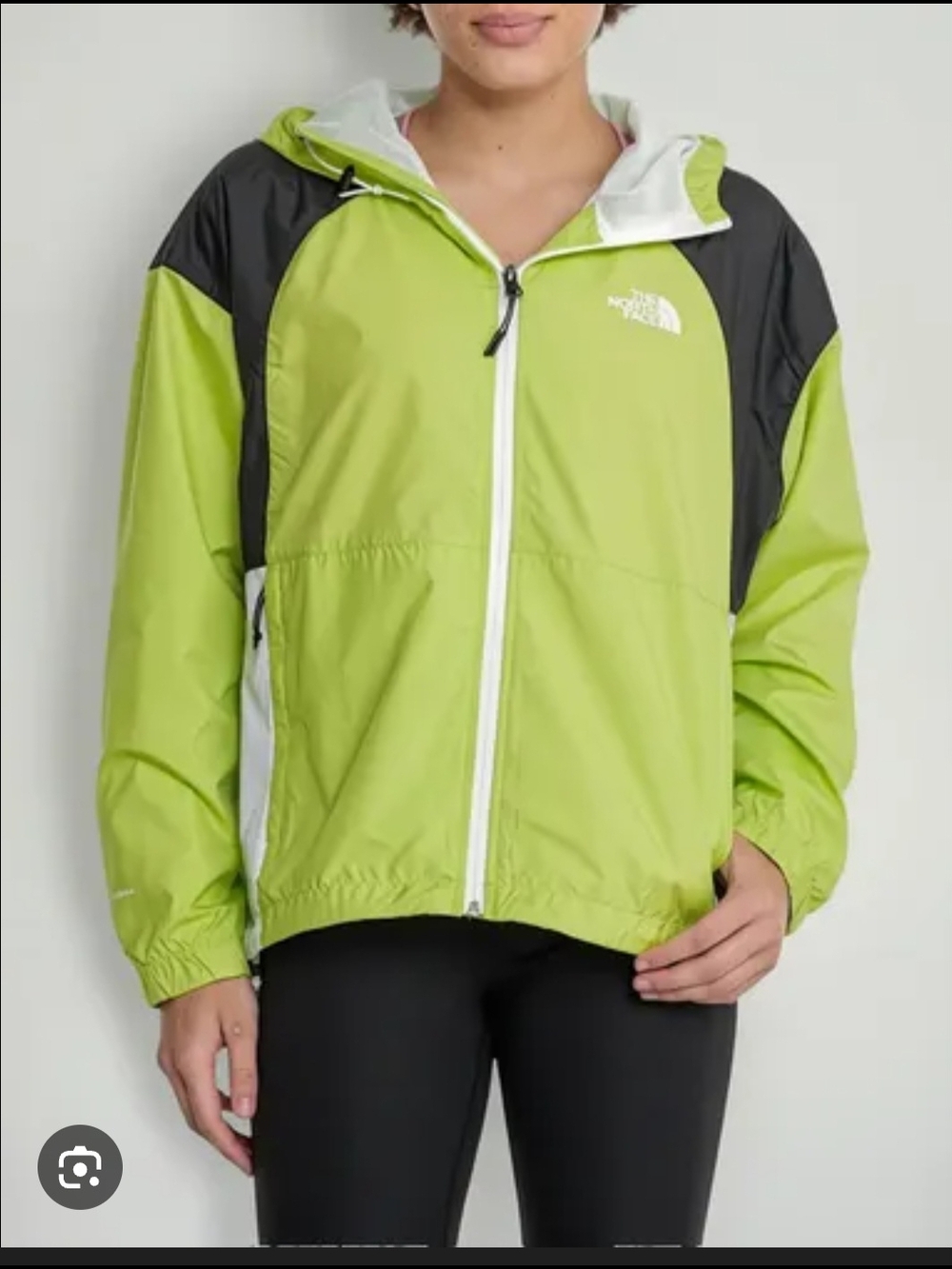 The North Face Women's Lime Green and Black Hooded Hydraline Windbreaker Med NWT